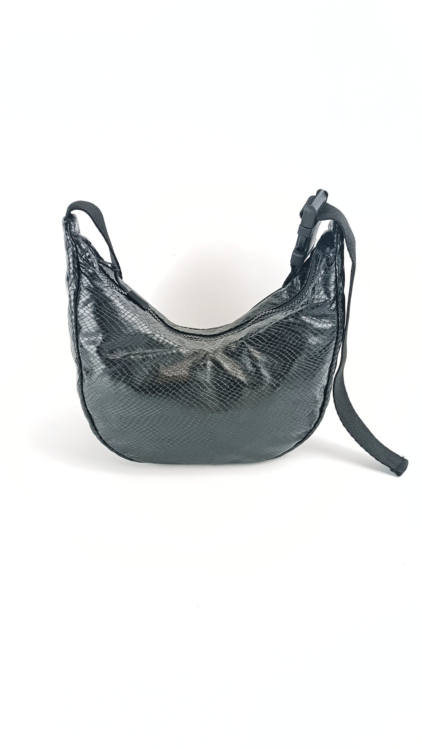 Upcycled vegan snakeskin crossbody bag