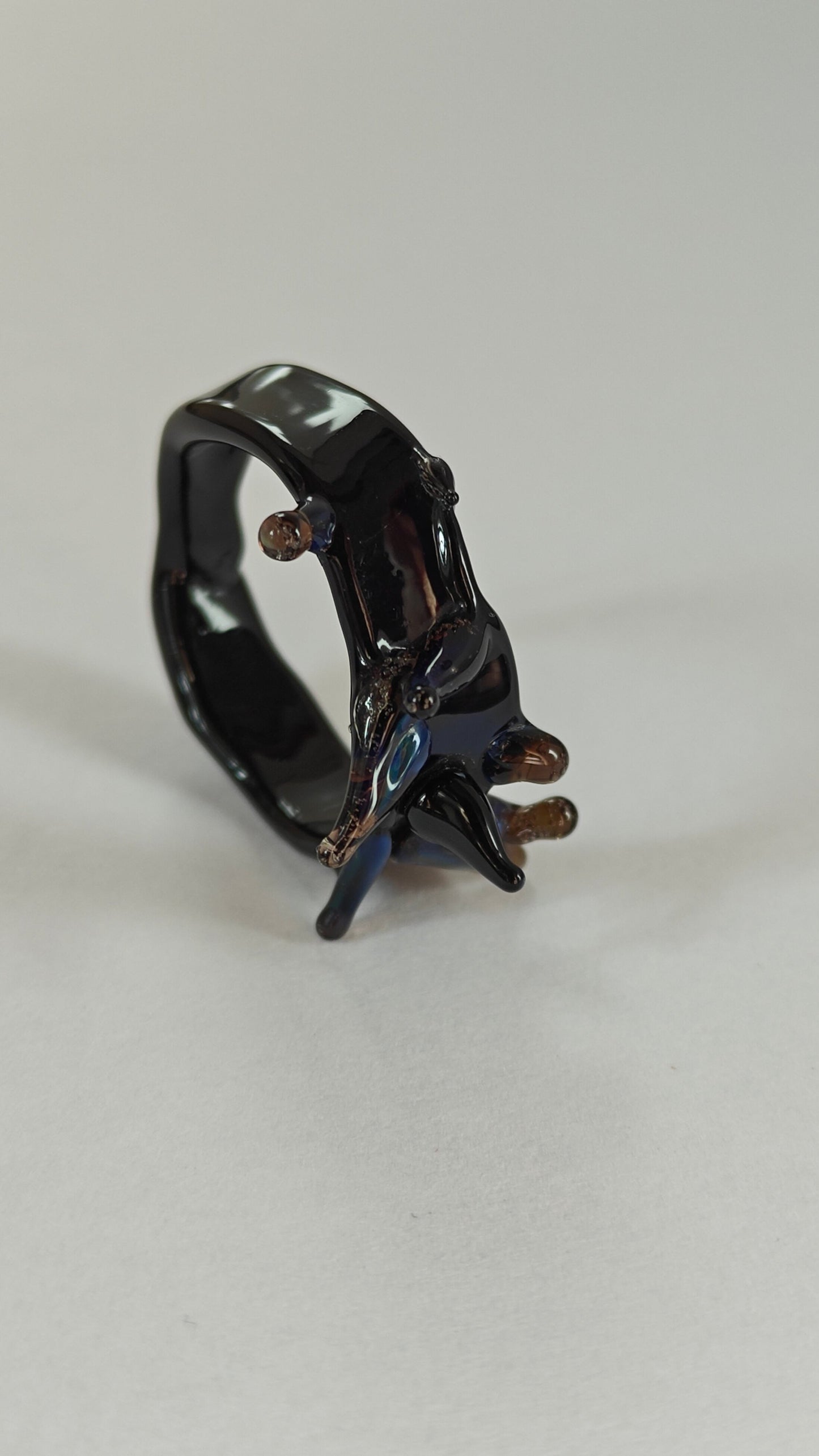 Glass Black Ring