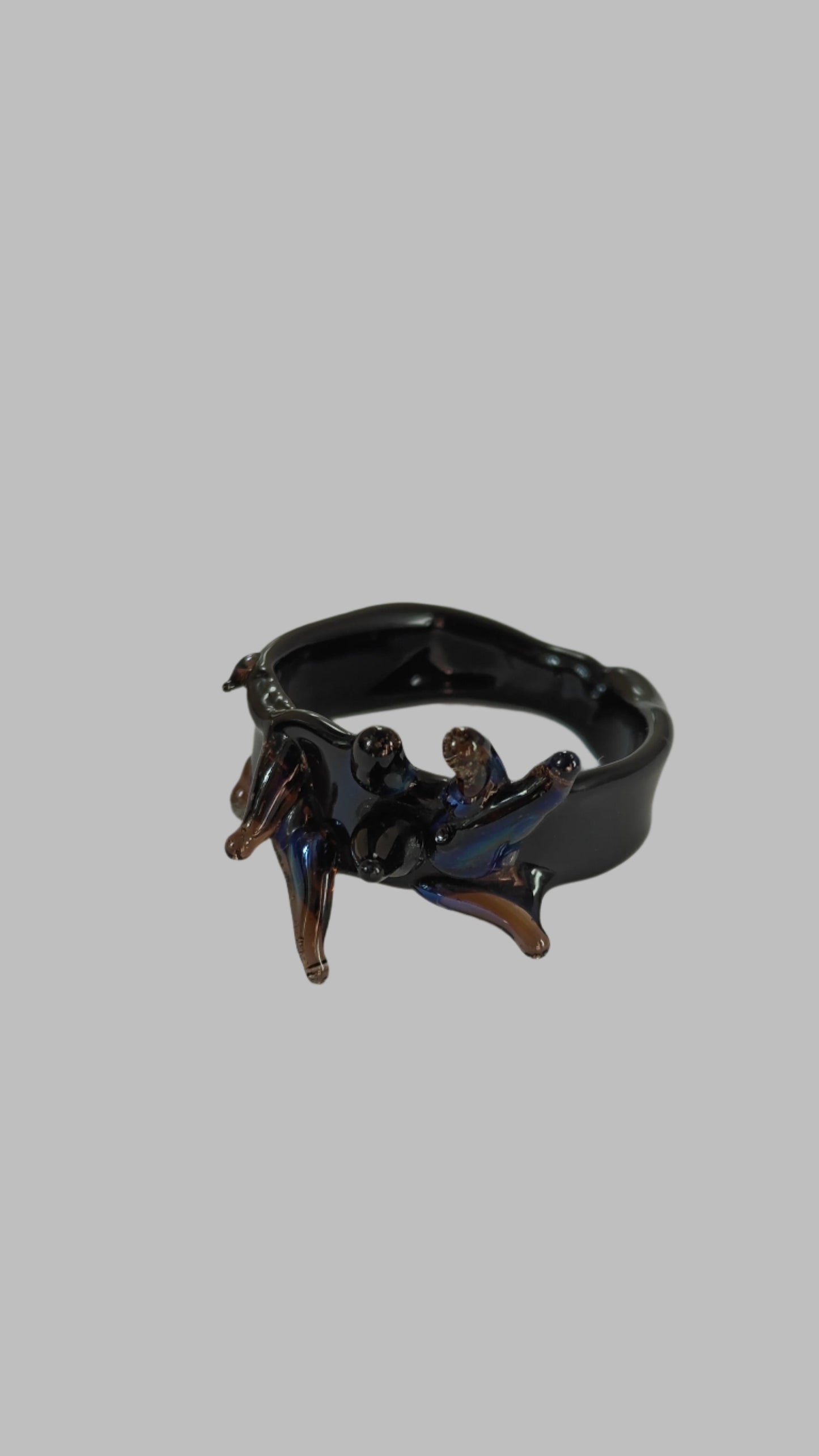 Glass Black Ring