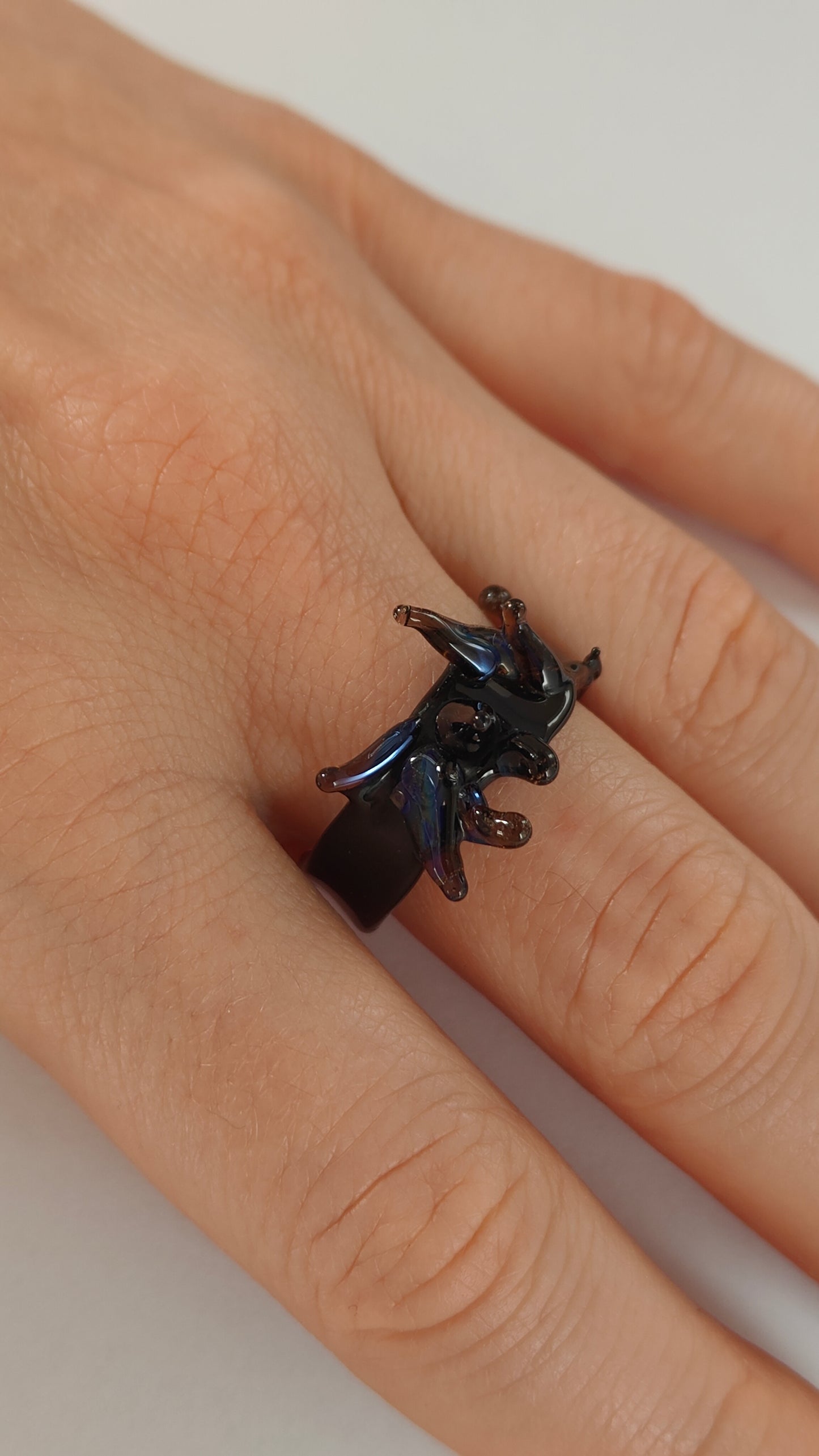 Glass Black Ring