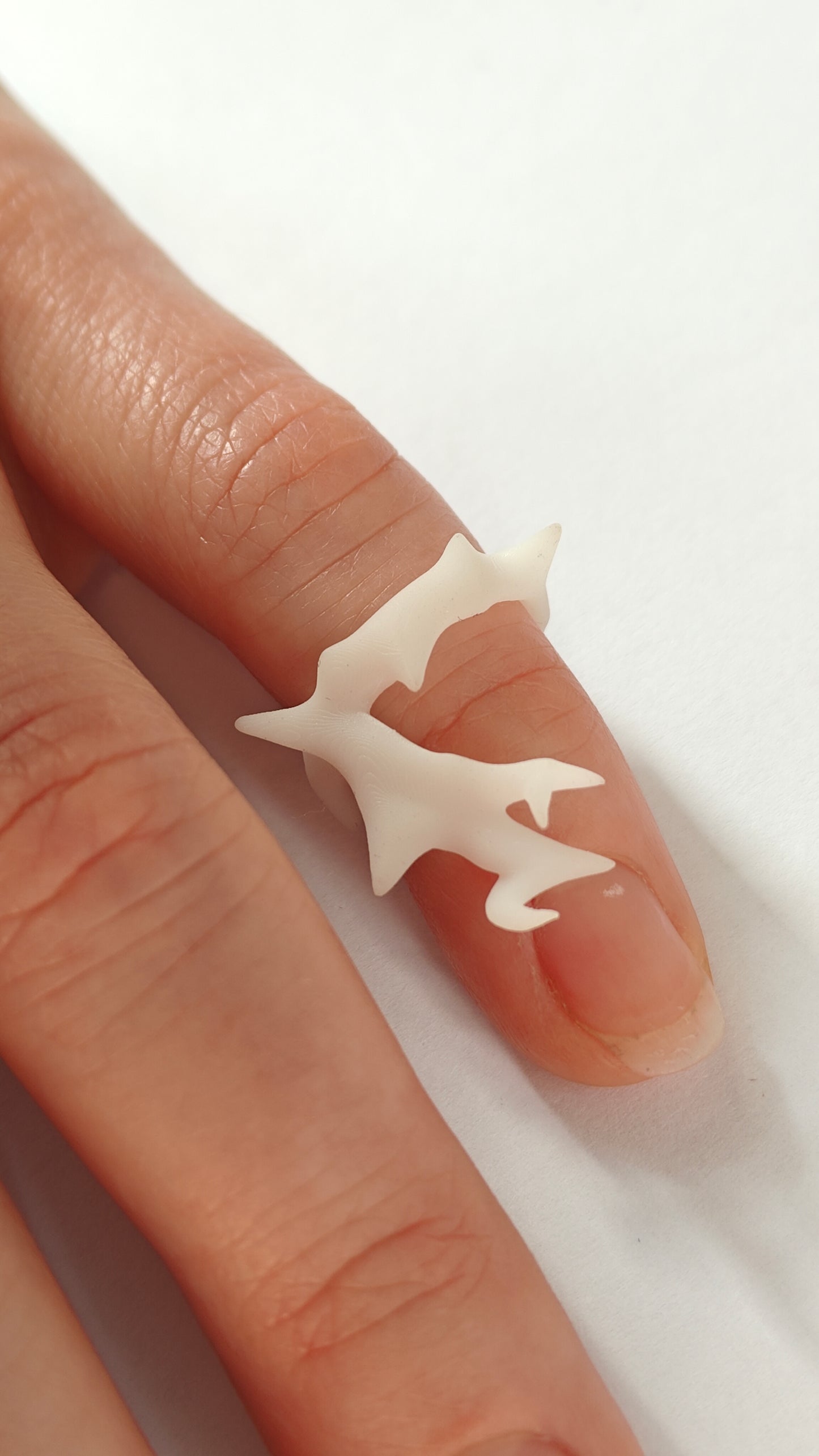 White Spiked Ring