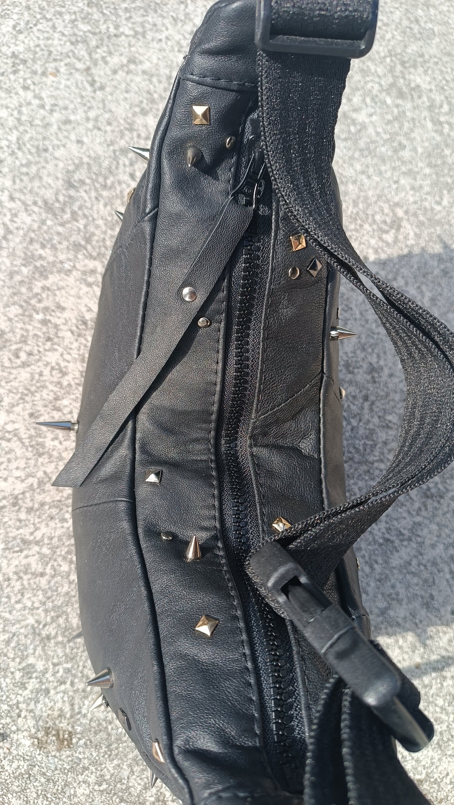 Upcycled two ways to wear bag with studs